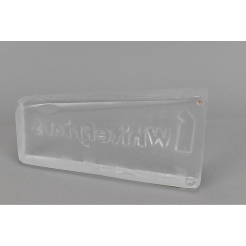 37 - A Whitefriars glass company sign, modelled as a clear block with textured finish with raised letteri... 