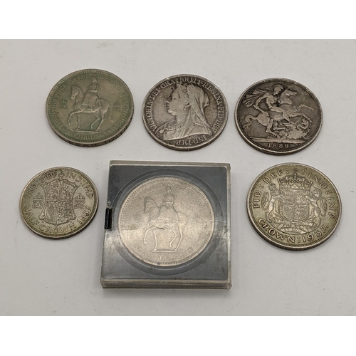 490 - Victorian and later coins to include a Crown and half crown and other coins 
Location:LAB