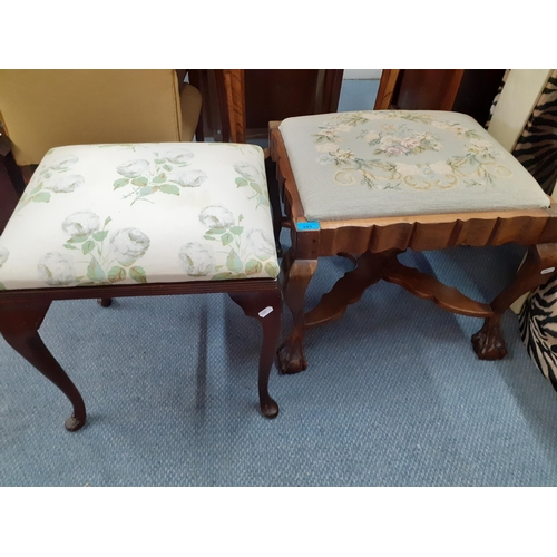 345 - Two vintage stools, one early 20th century example in walnut with ball and claw feet
Location:A2F