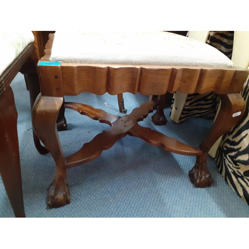 345 - Two vintage stools, one early 20th century example in walnut with ball and claw feet
Location:A2F