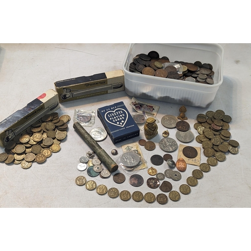 351 - A mixed lot to include early to mid 20th century coinage to include 1930s threepence and later Churc... 