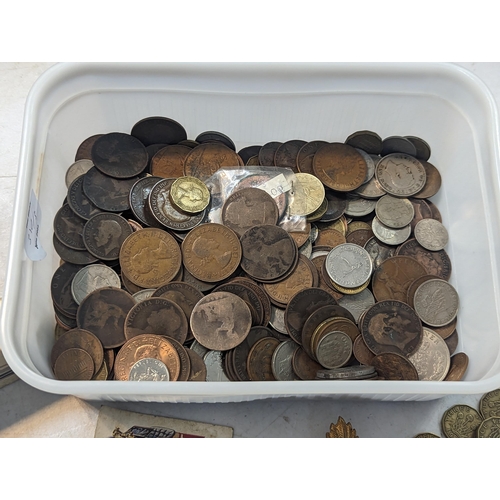 351 - A mixed lot to include early to mid 20th century coinage to include 1930s threepence and later Churc... 