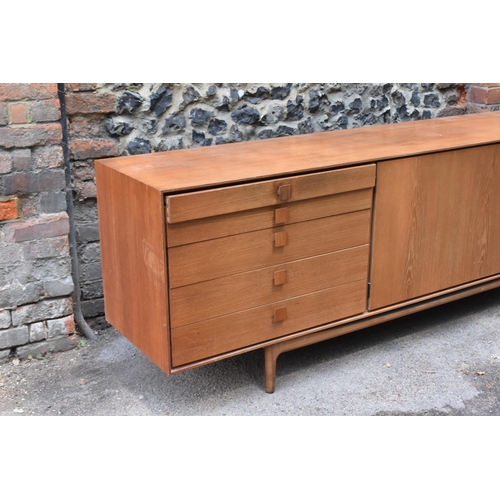 156 - A teak G-plan model sideboard, unstamped- 76.5 cm x 235 cm x 48 cm