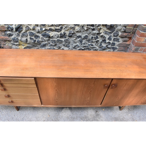 156 - A teak G-plan model sideboard, unstamped- 76.5 cm x 235 cm x 48 cm