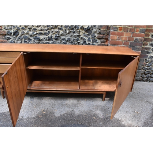 156 - A teak G-plan model sideboard, unstamped- 76.5 cm x 235 cm x 48 cm