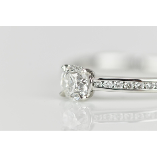 286 - A platinum and solitaire diamond engagement ring, designed with central brilliant cut stone approx. ... 