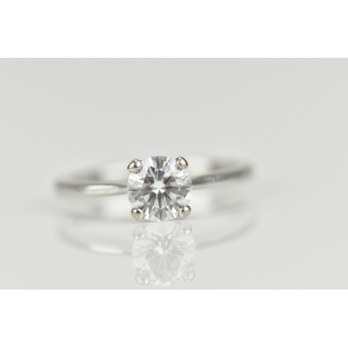 301 - An 18ct white gold and diamond solitaire ring, with central round brilliant cut stone approx 0.87 ca... 