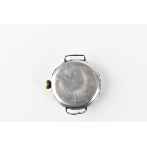 40 - A Rolex, manual wind, silver wristwatch, circa 1918,  having a white enamel dial with Roman numerals... 