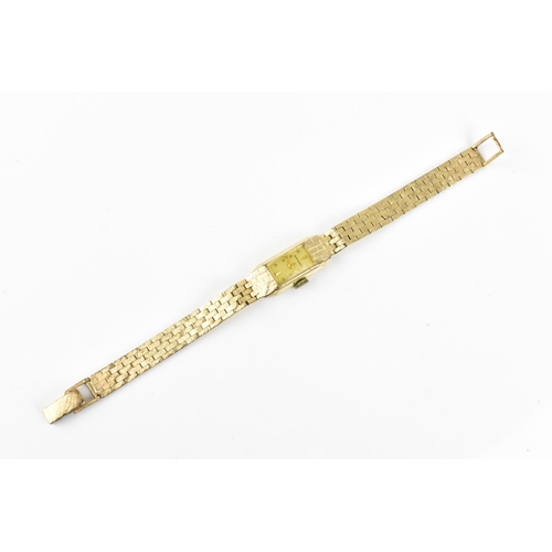 59 - A Navarre, manual wind, ladies, 14ct gold wristwatch, having a signed gilt dial, integral textured 1... 