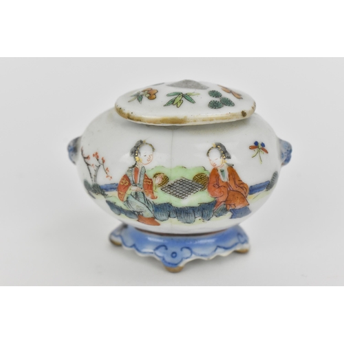 11 - A small collection of Chinese miniature porcelain, to include a Famille Verte set of nesting pots, t... 