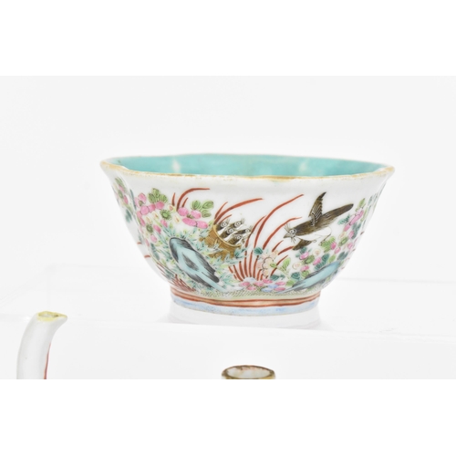 12 - A small collection of 19th century Chinese porcelain, to include a Tongzhi period petal rim bowl, th... 