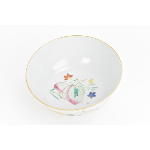 18 - A Chinese Famille Rose porcelain bowl, 18th century, Yongzheng period, with enamelled floral decorat... 