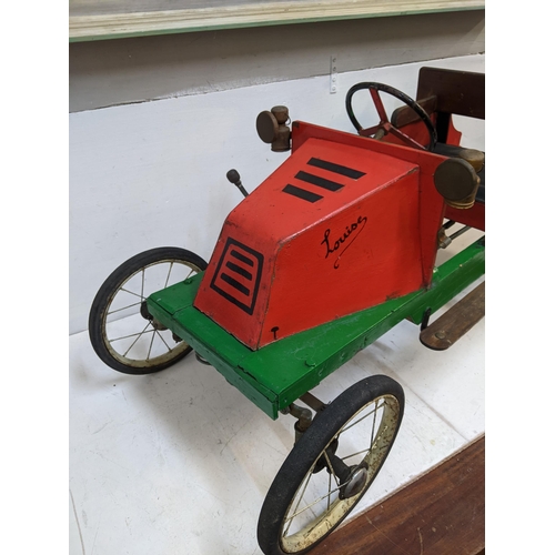 192 - A child's vintage scratch built peddle car with spoked wheels
Location: G