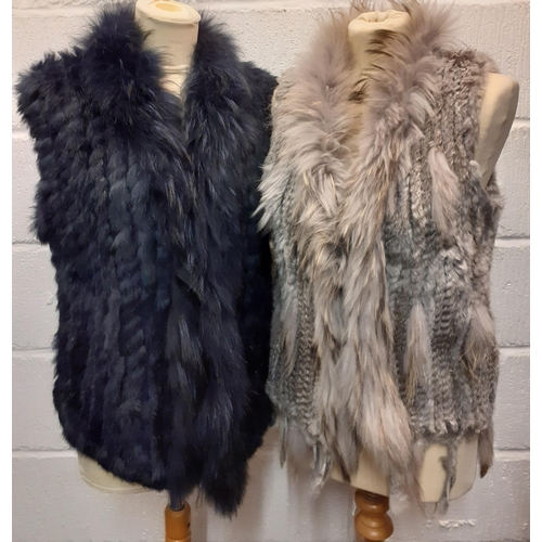 A group of modern fur outer-garments to include a navy Jayley