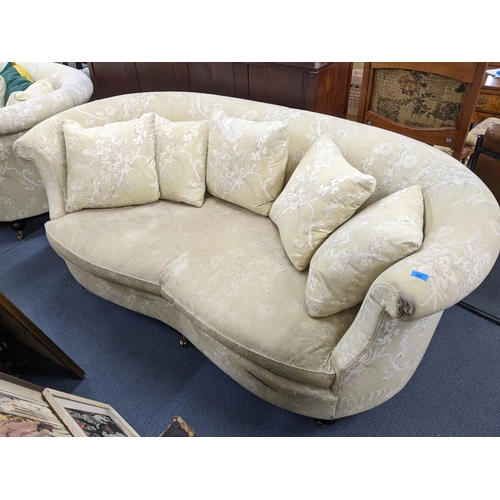 207 - A pair of Wesley & Barrell floral upholstered sofa, 82cm h x 200cm w
Location: CONR