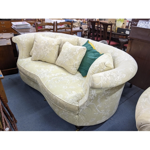 207 - A pair of Wesley & Barrell floral upholstered sofa, 82cm h x 200cm w
Location: CONR