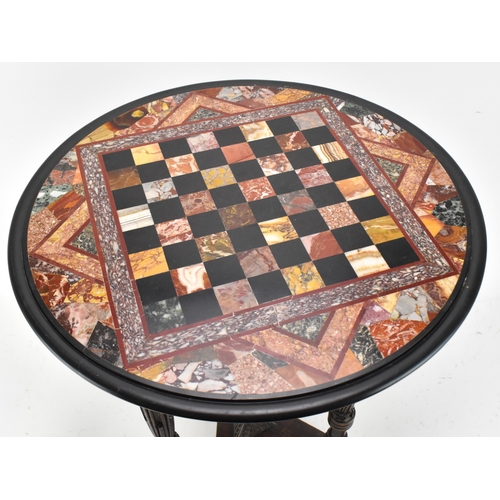 429 - A Victorian specimen marble topped occasional table, of circular form with chequered black marble co... 