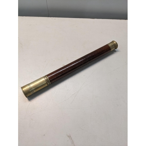 125 - A Ross London No.71240 Gieves Ltd brass and leather telescope 
Location: SR