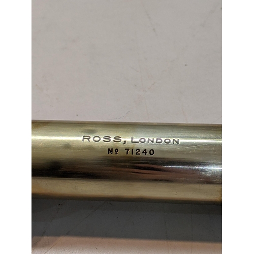 125 - A Ross London No.71240 Gieves Ltd brass and leather telescope 
Location: SR