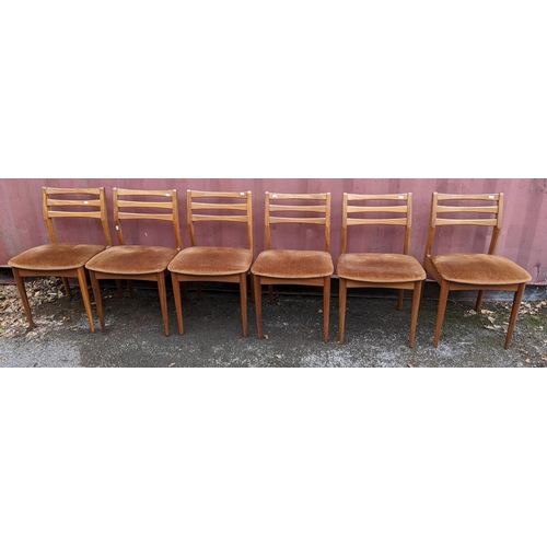 15 - A set of six Scandinavian mid 20th century teak ladder back dining chairs
Location: CON