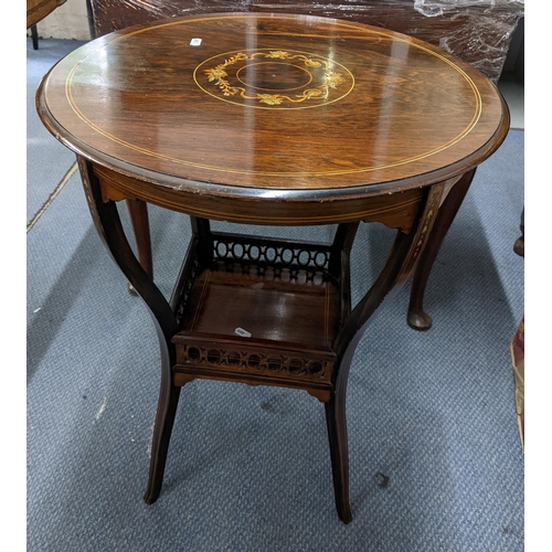 159 - A late 19th/early 20th century rosewood circular topped two tier occasional table 67cm h x 51.5cm w ... 