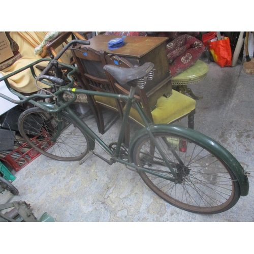 172 - A Gundle green painted butchers bike with a brooks saddle
Location: G