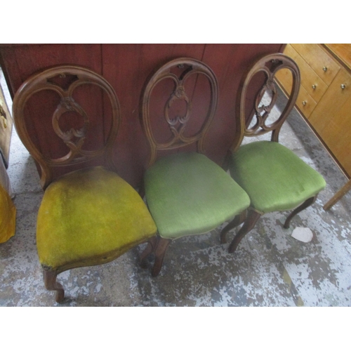 173 - A matched set of three Victorian walnut dinning chairs together with a vintage trunk
Location: G