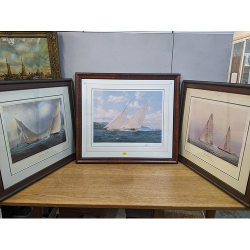 180 - Three sailing related prints, a pair by Tim Thompson, The Americas Cup and The Great Yachts, Steven ... 