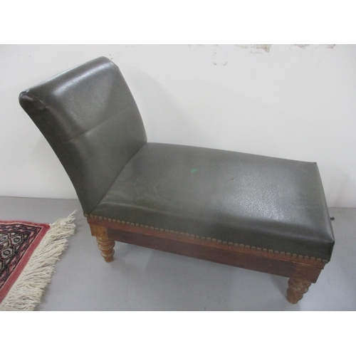 22 - A 19th century leather upholstered gout stool on four turned legs
Location: A2M