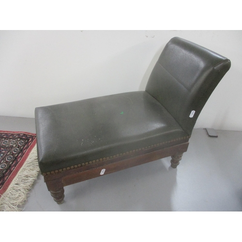 22 - A 19th century leather upholstered gout stool on four turned legs
Location: A2M