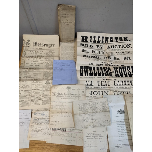 244 - A collection of late 19th century property auction and parliamentary election posters relating to pr... 