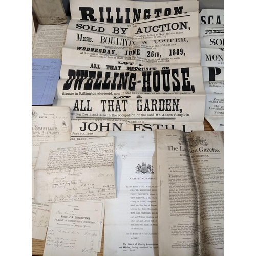 244 - A collection of late 19th century property auction and parliamentary election posters relating to pr... 