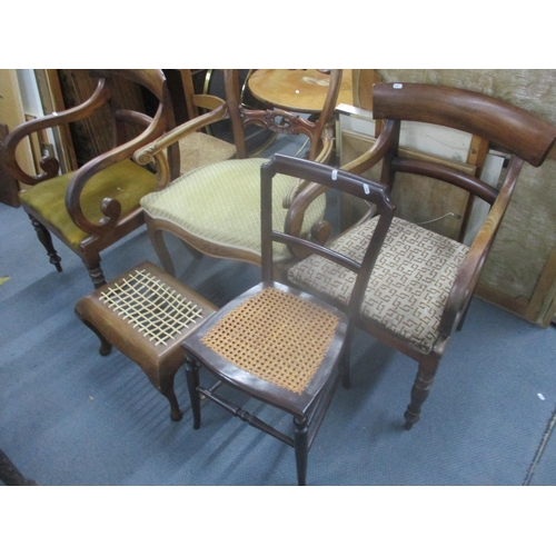 27 - Mixed chairs to include a pair of 19th century bar back carvers together with a footstool
Location: ... 