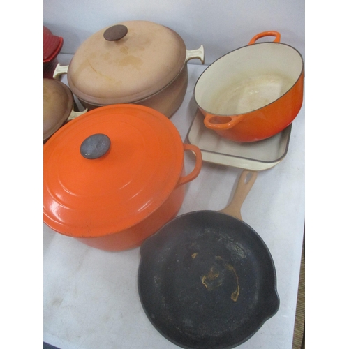 31 - A selection of Le Creuset cooking pots and pans Location: A3M