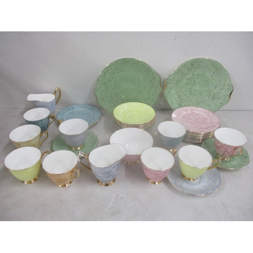 32 - A collection of Royal Albert Gossander china to include teacups and saucers 
Location: 9:5