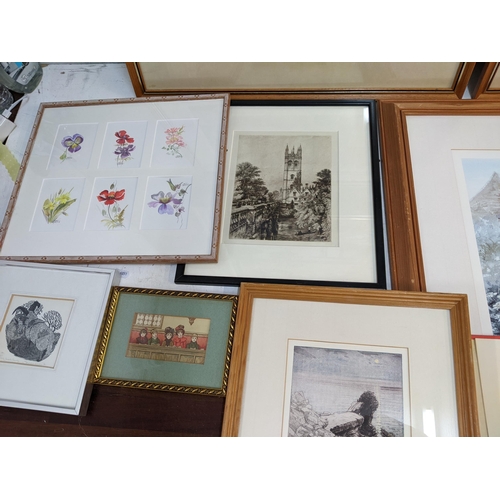 334 - Pictures to include Gladys Crook a pair of watercolours, Angela Fielder print, Jenny Hepburn waterco... 