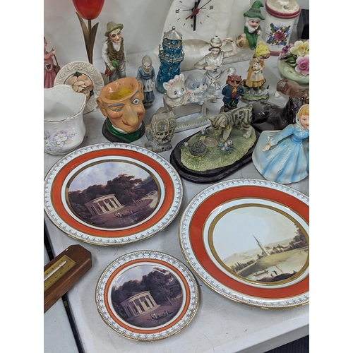 38 - A mixed lot of household ornaments to include a Murano Clown, ceramic pose, models and figures, pict... 