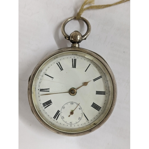 397 - A late Victorian silver faced pocket watch, the fusee  lever movement signed Joseph Johnson
Location... 