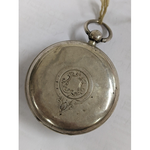 397 - A late Victorian silver faced pocket watch, the fusee  lever movement signed Joseph Johnson
Location... 