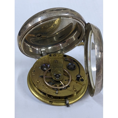 397 - A late Victorian silver faced pocket watch, the fusee  lever movement signed Joseph Johnson
Location... 