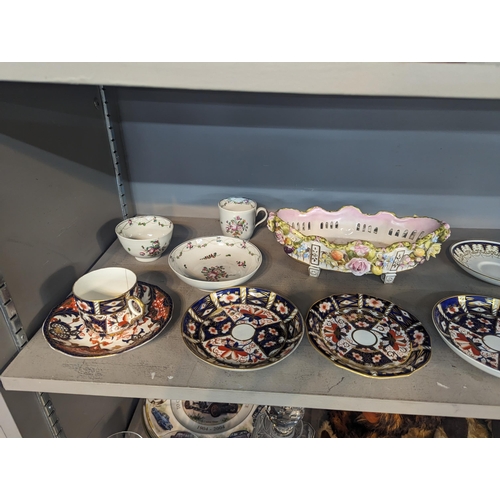 408 - Mixed ceramics to include late 18th century, possibly Worcester cup, saucer and bowl, along with Roy... 