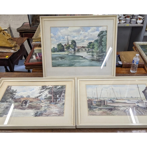 415 - Four framed and glazed watercolours, 36.5cm x 53cm x 3cm and 27cm x 38cm x 1cm, by Albert Houghton t... 