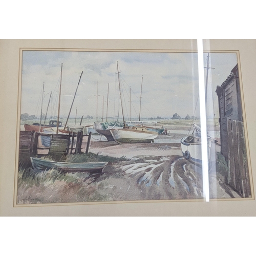 415 - Four framed and glazed watercolours, 36.5cm x 53cm x 3cm and 27cm x 38cm x 1cm, by Albert Houghton t... 