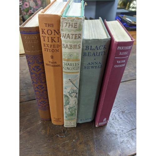 418 - A collection of hardback books to include Vanity Fair Thackeray, The Founding Georgette Heyer, Treas... 