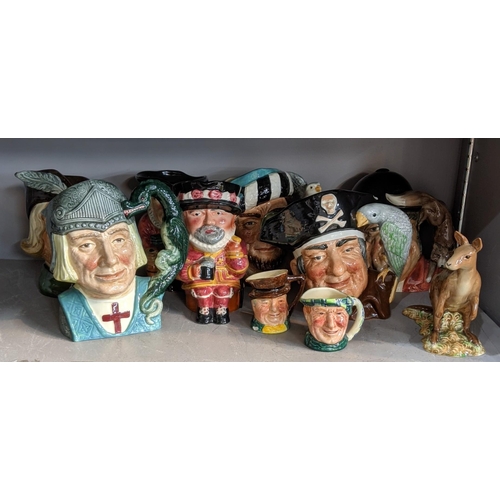 477 - A collection of character jugs to include Royal Doulton together with a Beswick Kangaroo A/F
Locatio... 