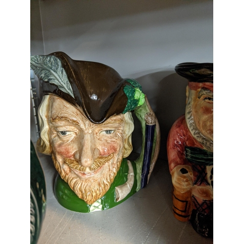 477 - A collection of character jugs to include Royal Doulton together with a Beswick Kangaroo A/F
Locatio... 