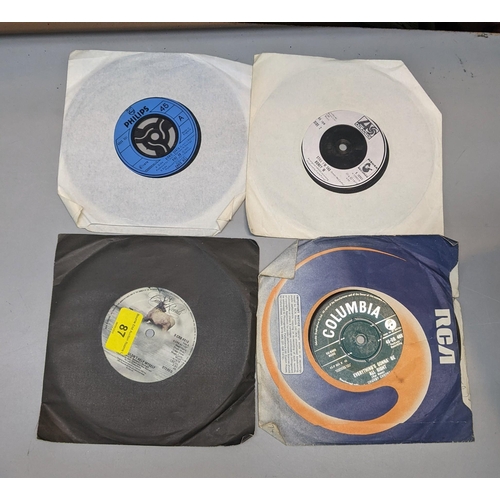 87 - A collection of 45 RPM single records to include Everything's going to be alright by Chubby Checker,... 