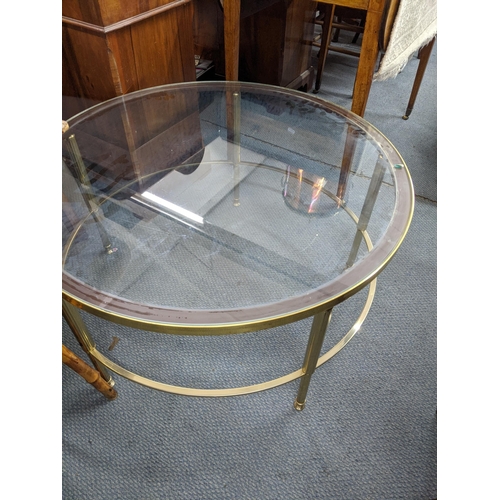 28 - A 19th century tripod occasional table, 60cm h x 68cm w, together with a vintage glass topped coffee... 