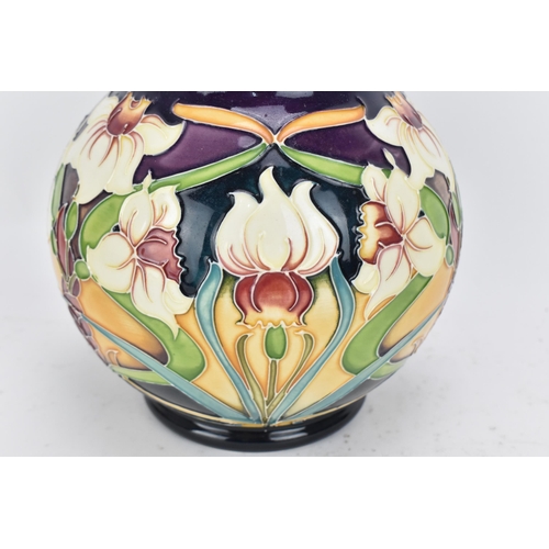 492 - A Moorcroft pottery 'Royal Gold' vase designed by Rachel Bishop, 2005, limited edition 81/100, of gl... 