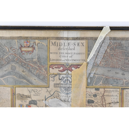 496 - A Map of Middlesex by John Speed and John Norden, 'Midle-Sex described with the most Famous Cities o... 